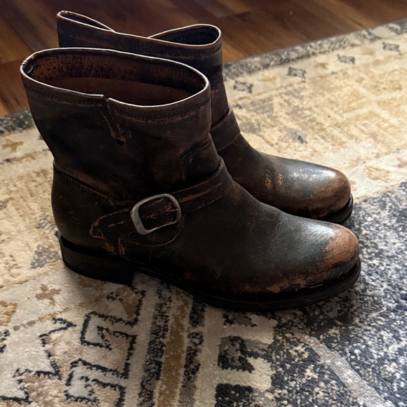 Frye Shoes - Frye Distressed Brown Ankle Boots